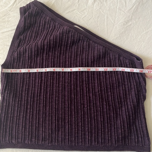 Free People FP Beach One Shoulder Top cotton/linen blend sz L - Picture 7 of 7